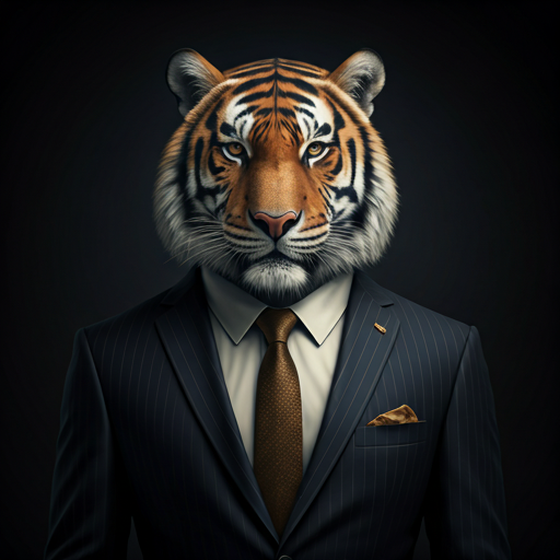 TigerHR tiger mascot in a suit